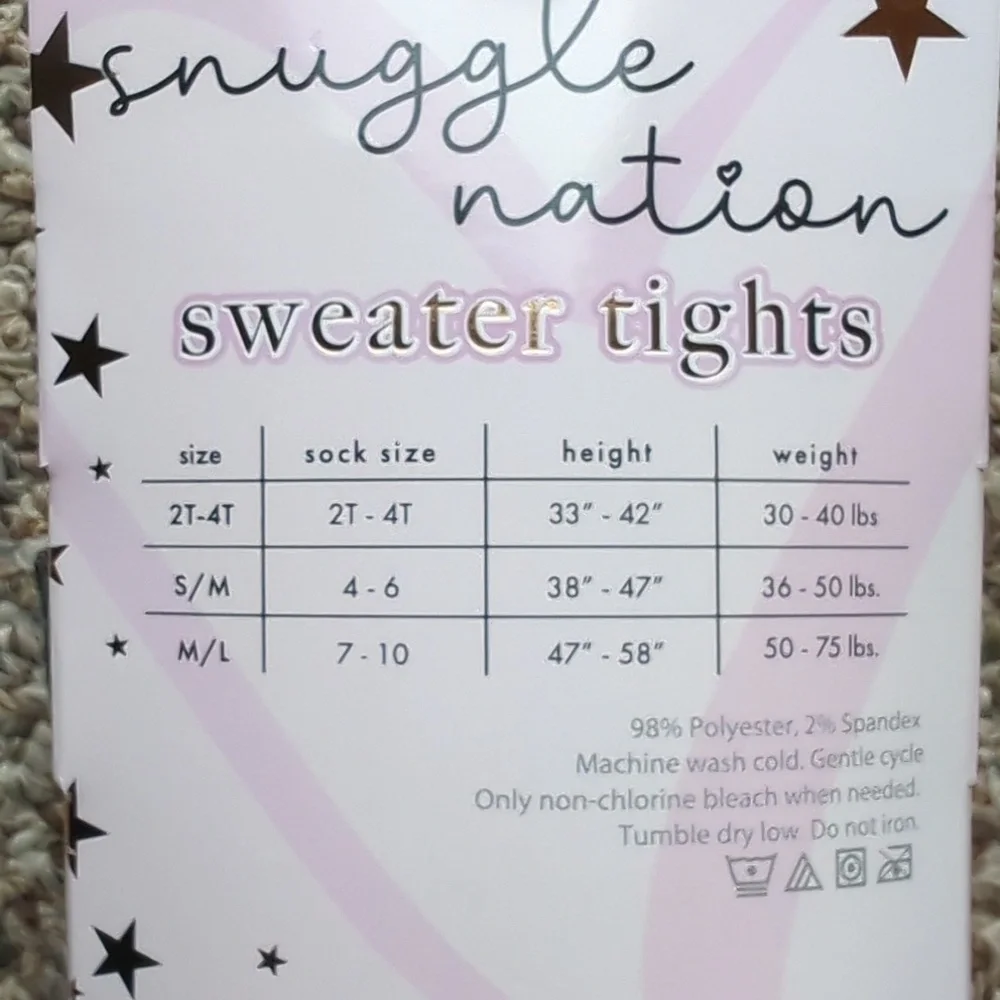 Girls Sweater Tights Sz 4-6